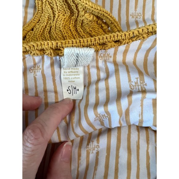 She Made Me crocheted one piece swimsuit yellow size SM - Picture 8 of 14